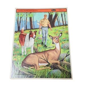 Lassie 1968 Cardboard Puzzle in Tray